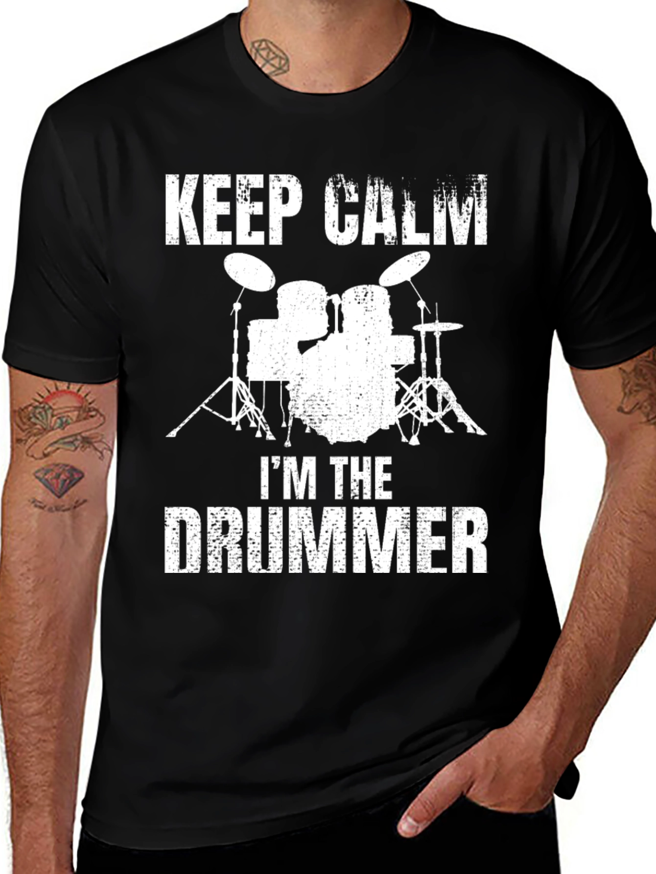 Keep Calm Im The Drummer Black T-Shirt