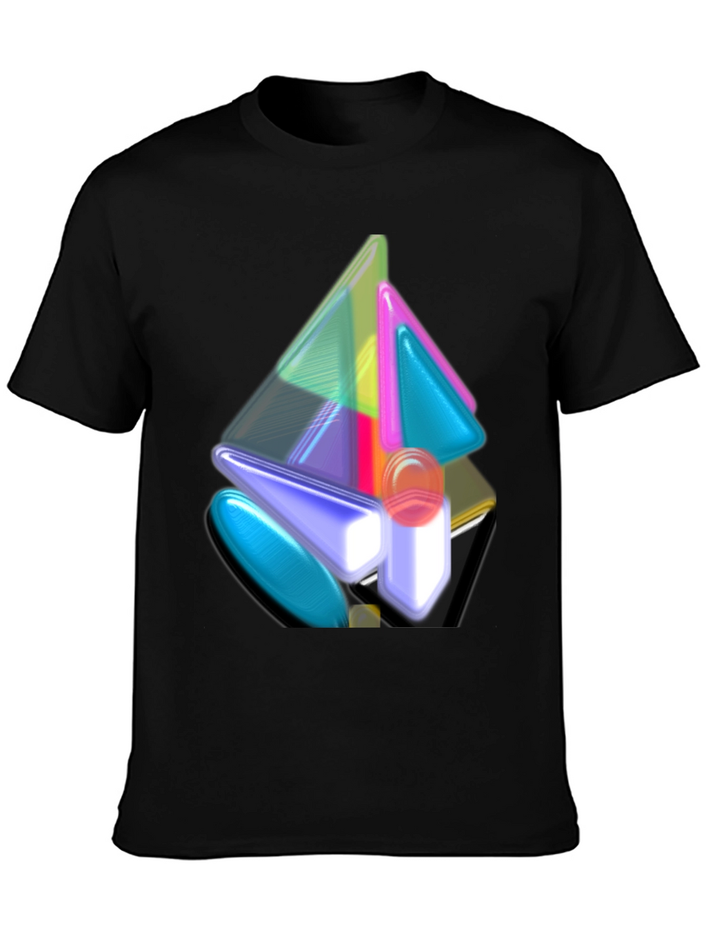Abstract Geometric Art Mens Black T-Shirt