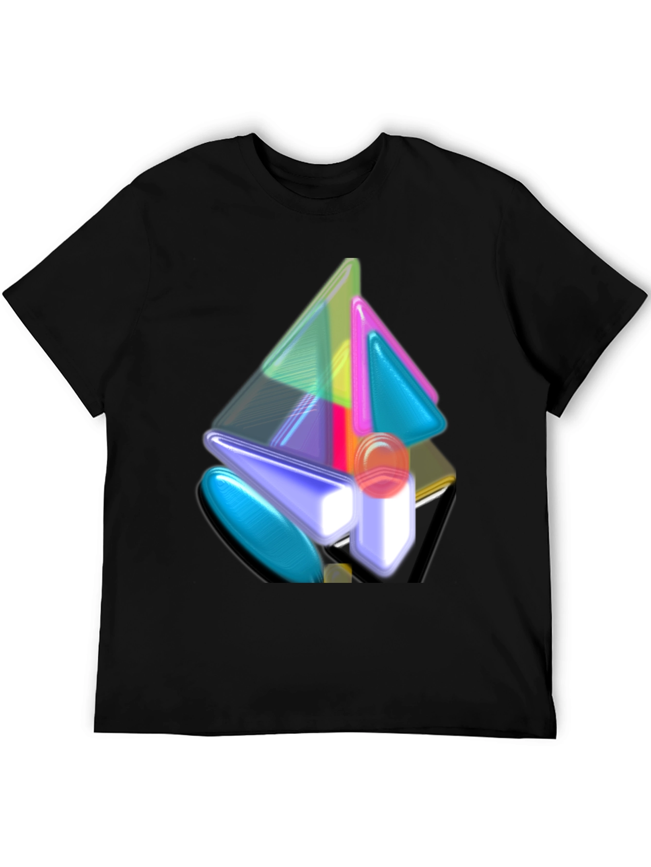 Abstract Geometric Art Mens Black T-Shirt