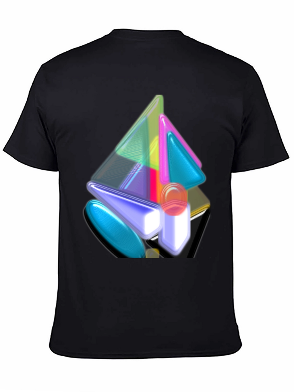 Abstract Geometric Art Mens Black T-Shirt