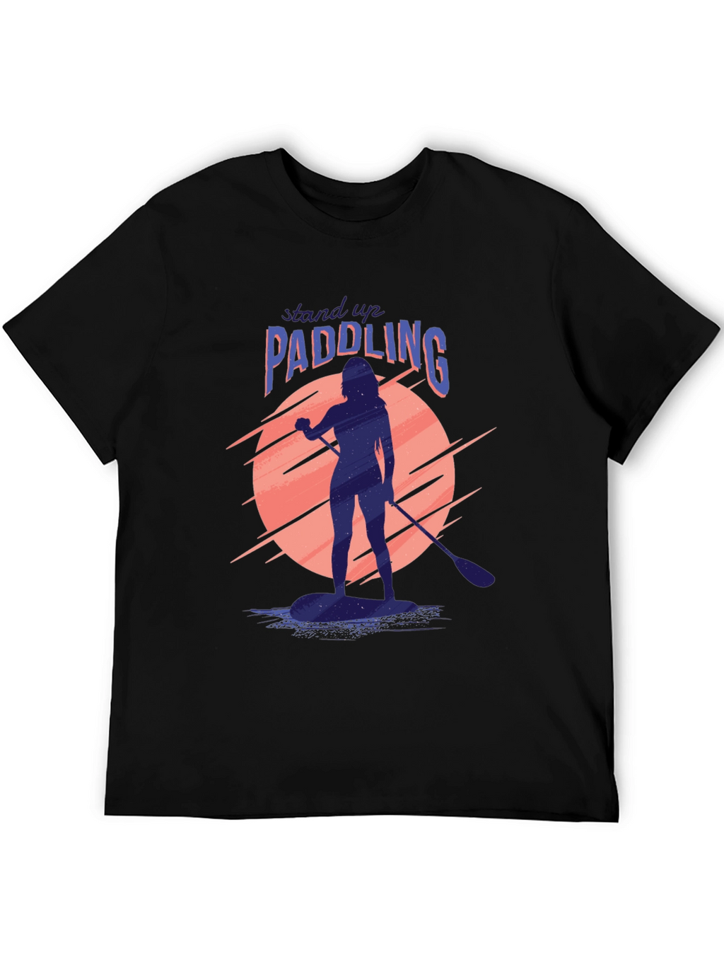 Stand Up Paddling Graphic Tee - Black Cotton