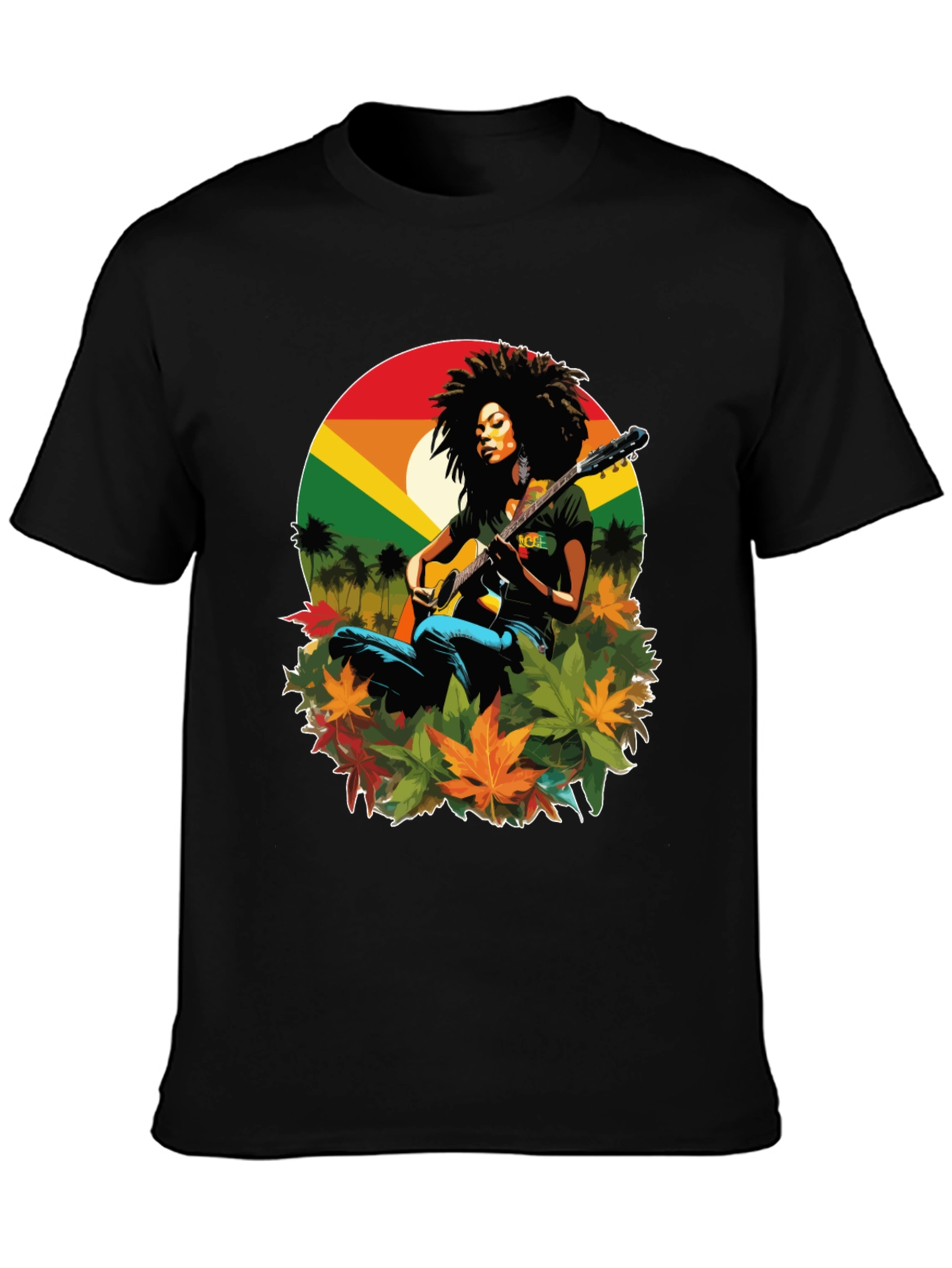 Rasta Woman Guitar Graphic Tee