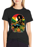 Rasta Woman Guitar Graphic Tee