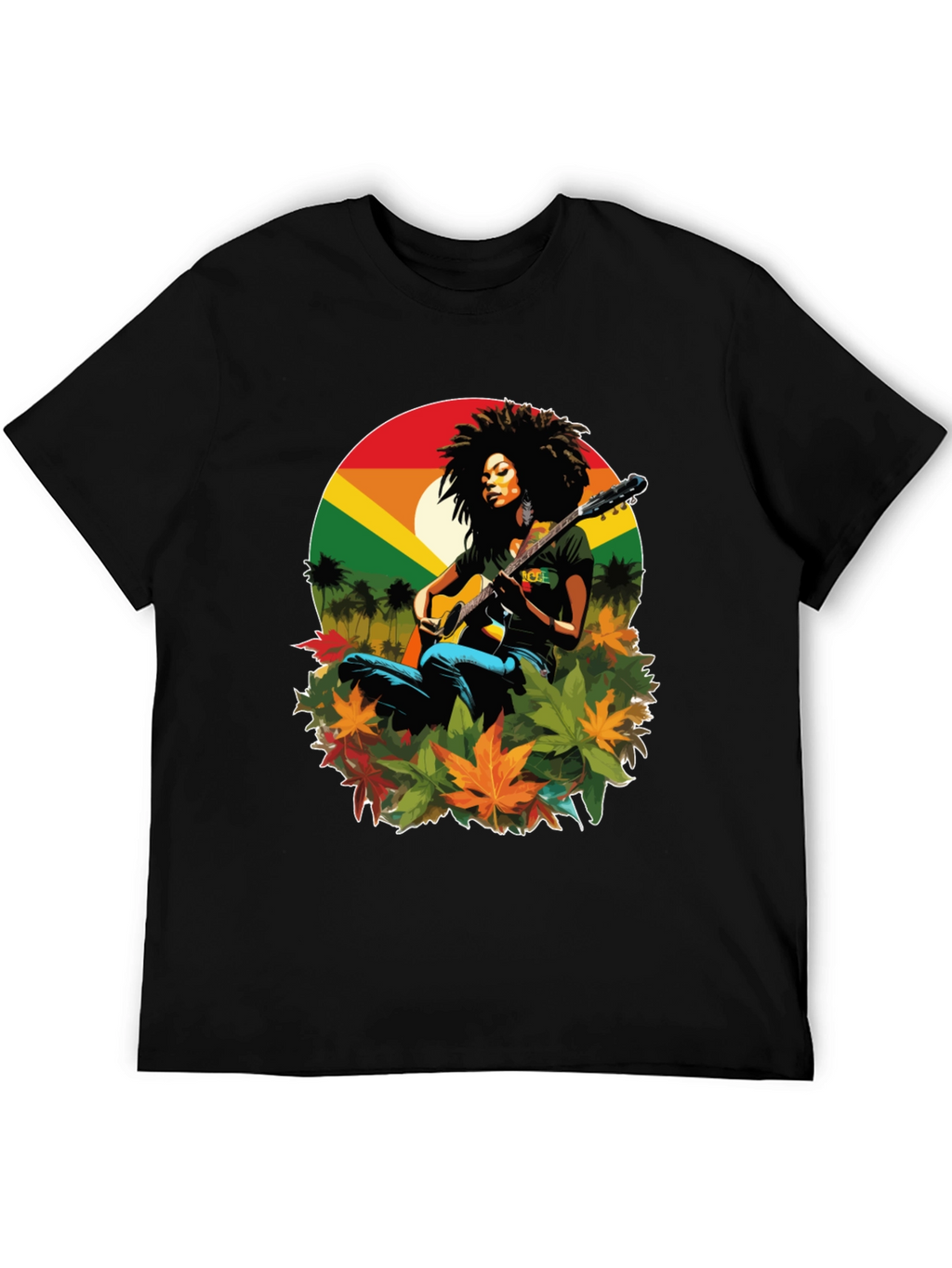 Rasta Woman Guitar Graphic Tee