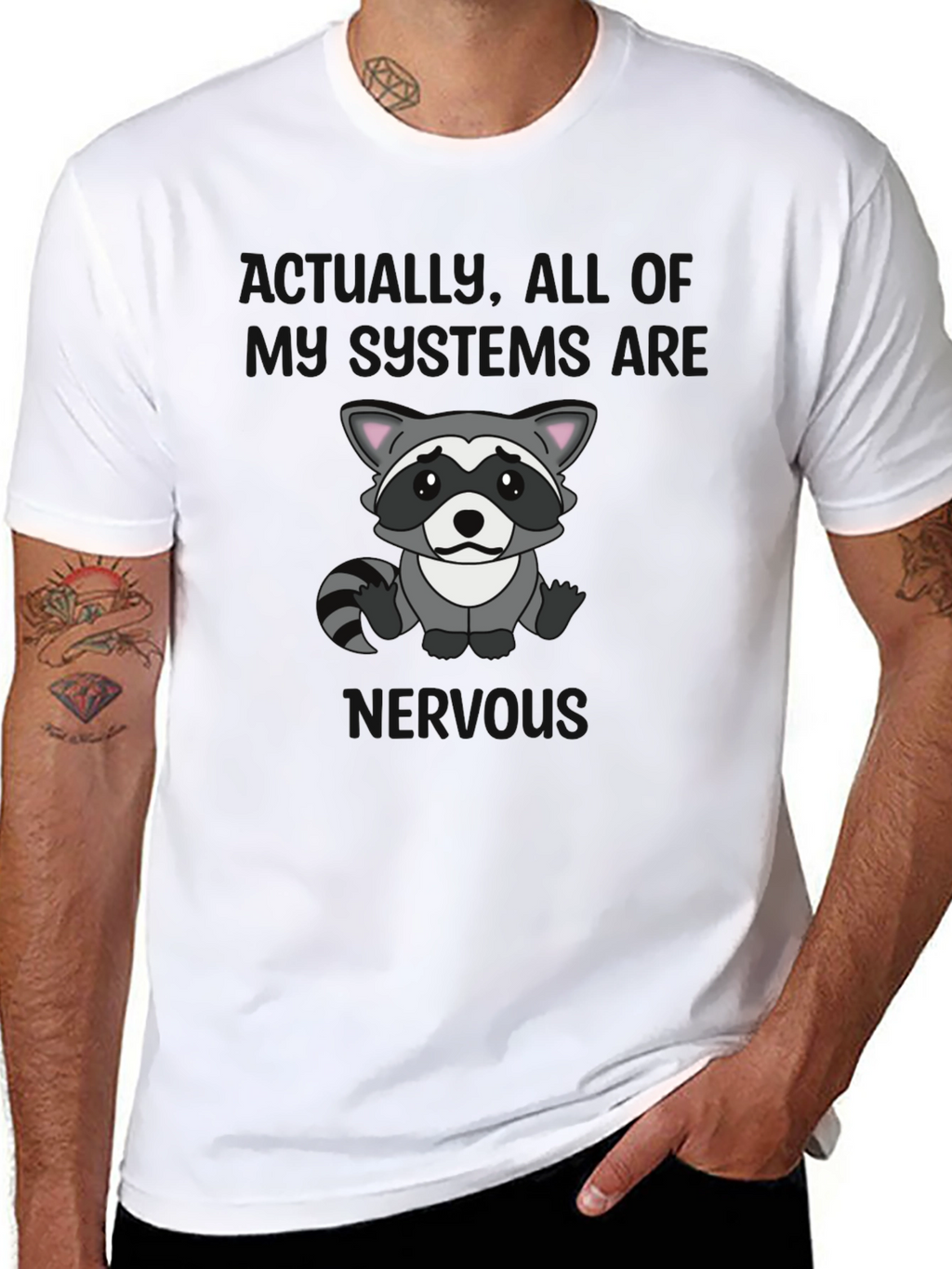Raccoon Graphic T-Shirt - Actually Im Full of Rage
