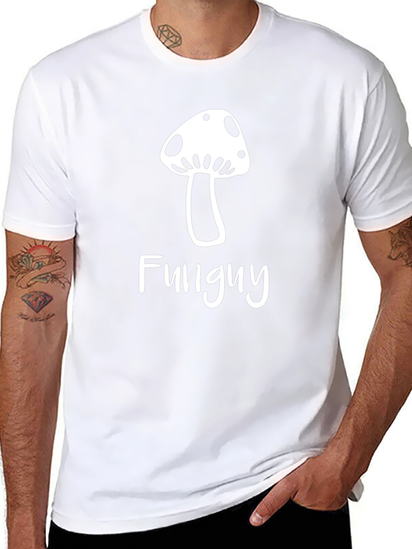 Funguy Mushroom Graphic Tee - Stylish Black T-Shirt