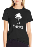 Funguy Mushroom Graphic Tee - Stylish Black T-Shirt