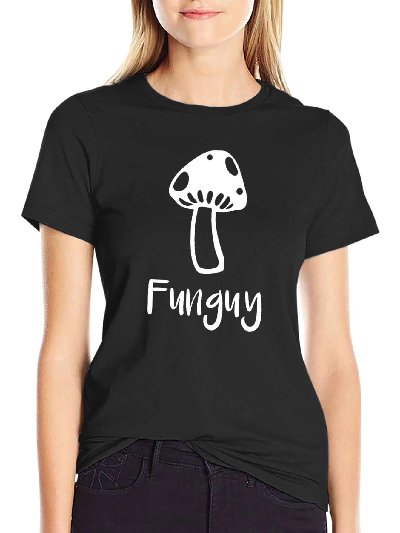 Funguy Mushroom Graphic Tee - Stylish Black T-Shirt