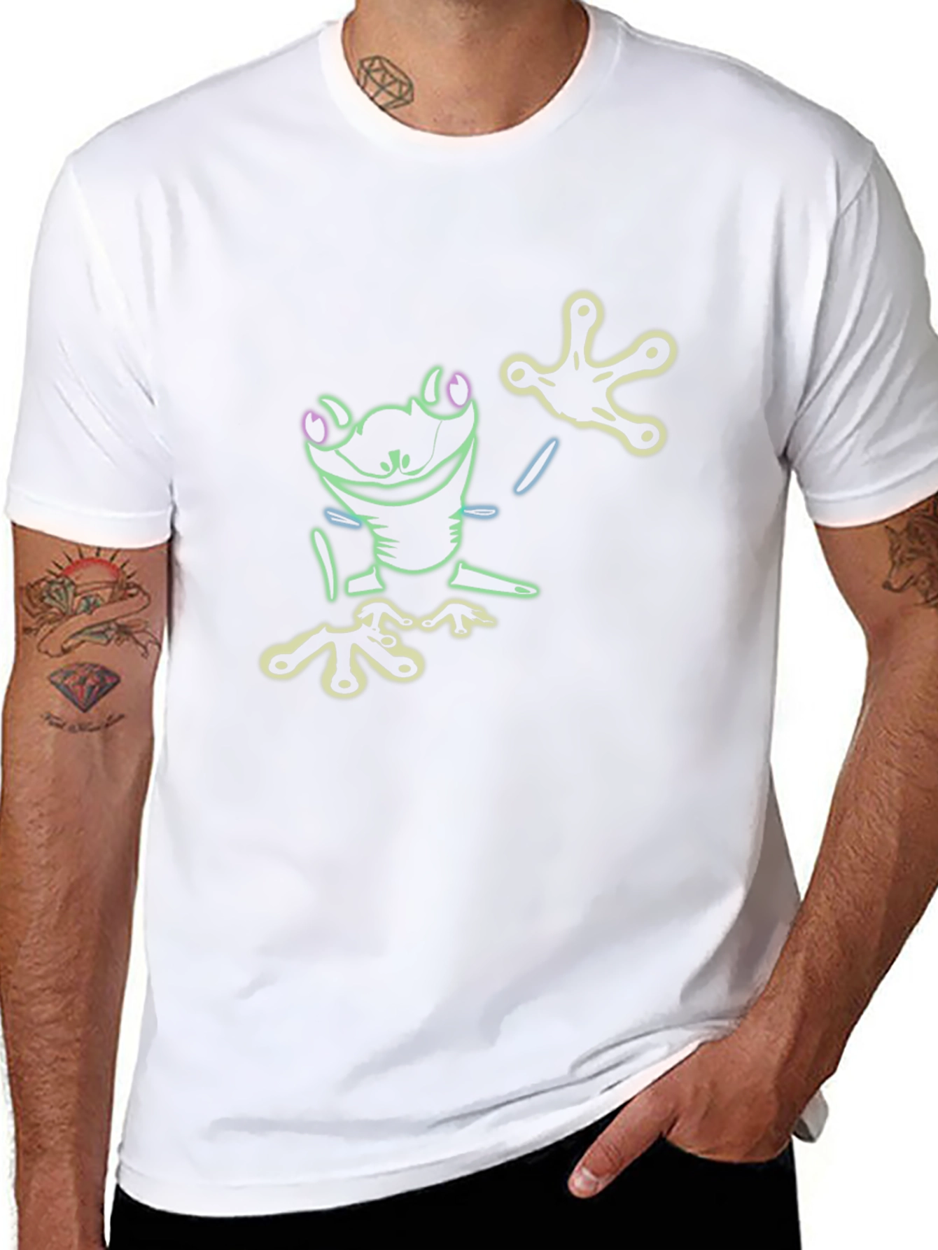 Neon Frog Graphic T-Shirt - Cool Mens Tee