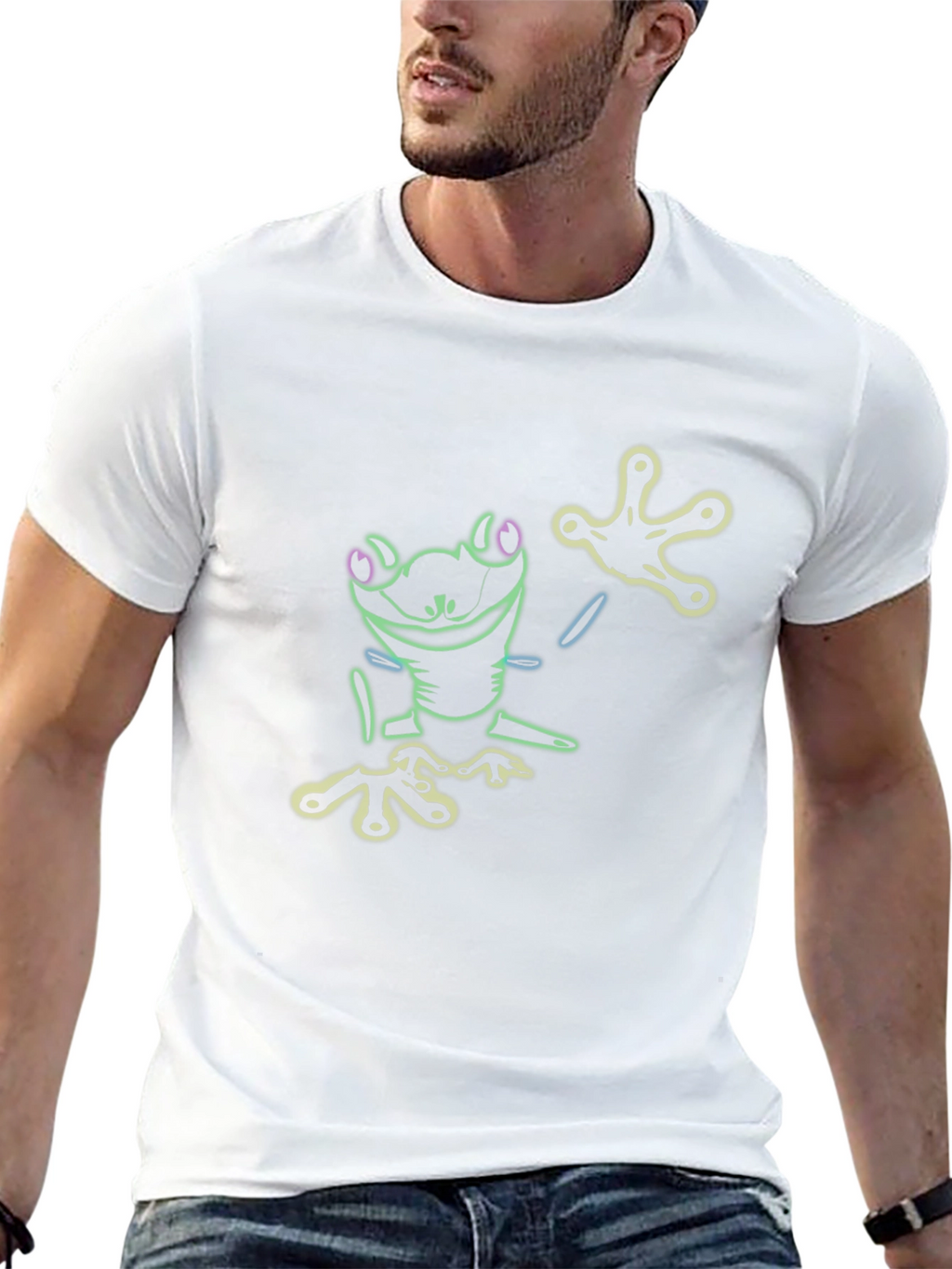 Neon Frog Graphic T-Shirt - Cool Mens Tee