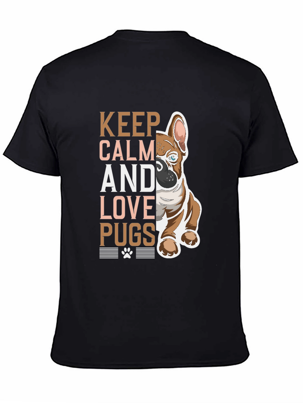 Keep Calm and Love Pugs Graphic Tee
