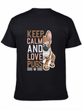 Keep Calm and Love Pugs Graphic Tee