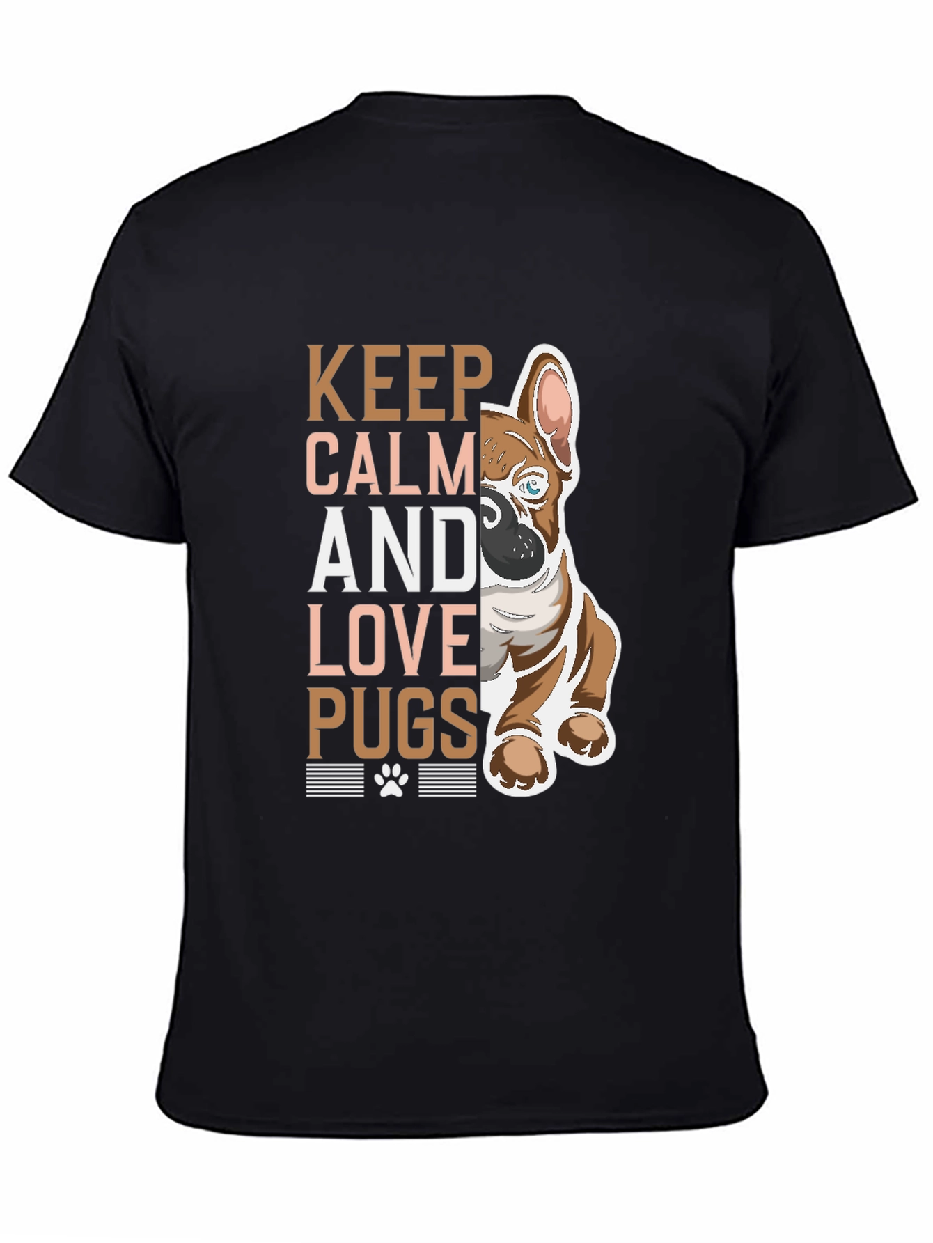 Keep Calm and Love Pugs Graphic Tee