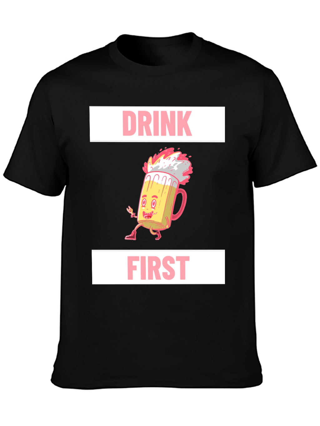 Drink First Graphic Tee - Mens Black T-Shirt
