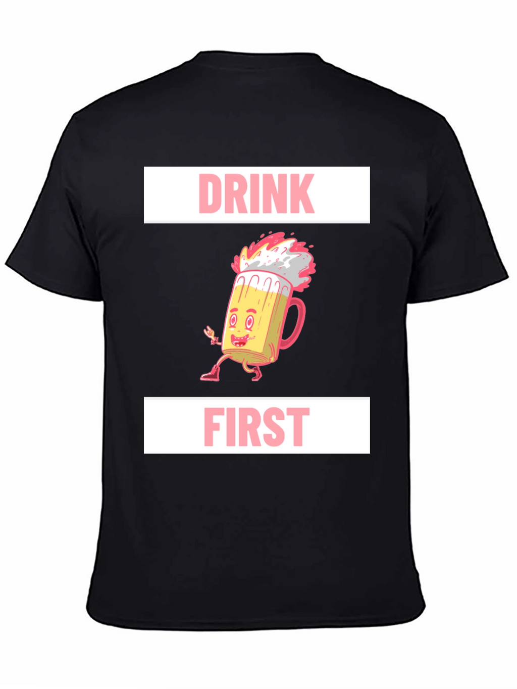 Drink First Graphic Tee - Mens Black T-Shirt