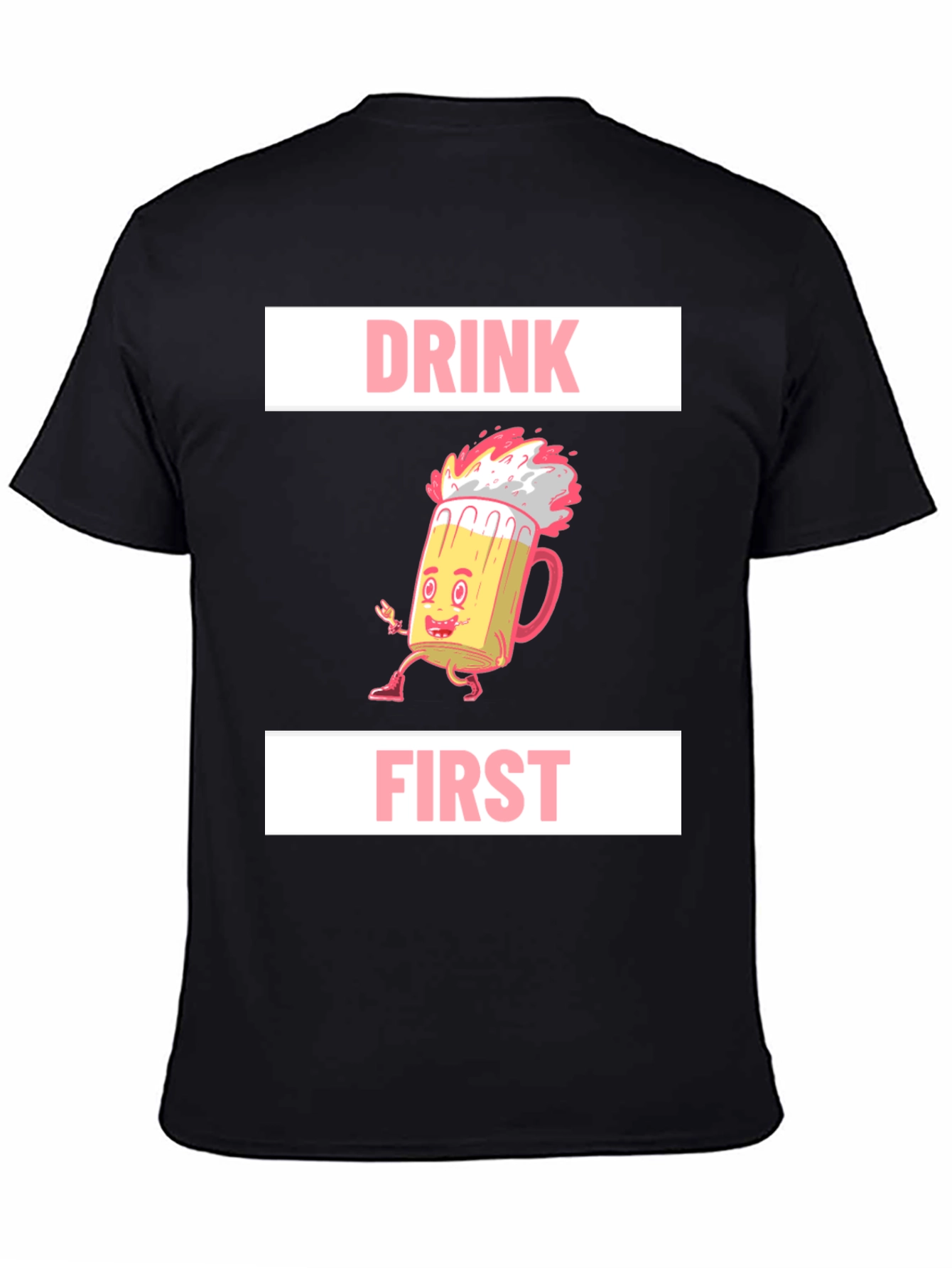 Drink First Graphic Tee - Mens Black T-Shirt