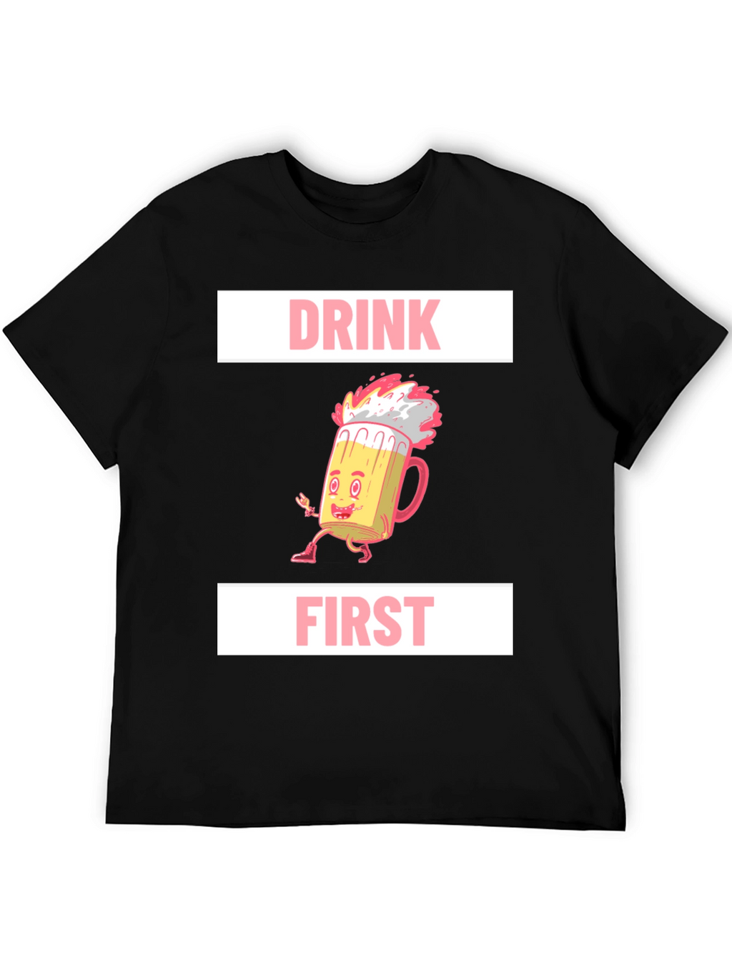Drink First Graphic Tee - Mens Black T-Shirt
