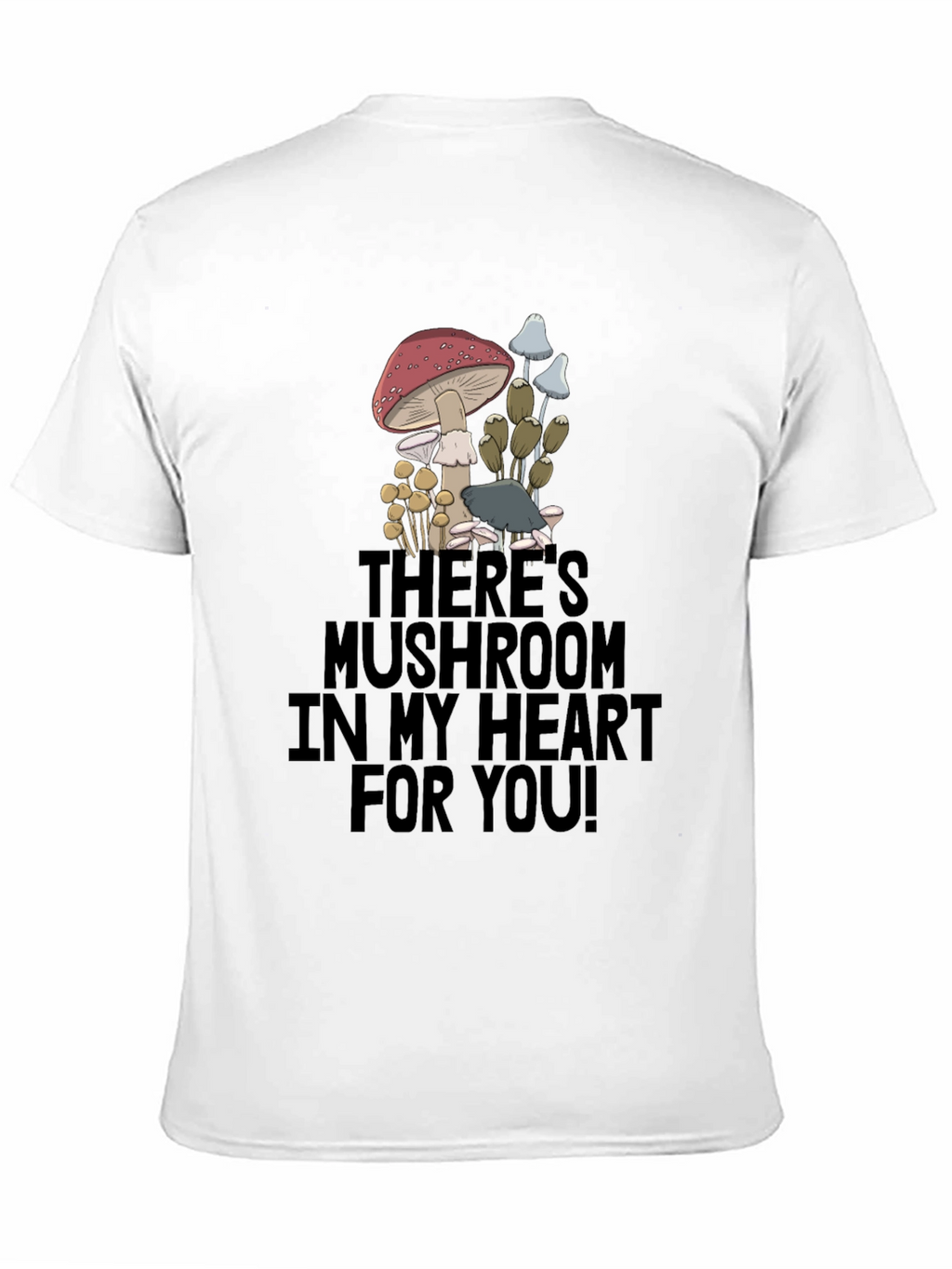 Mushroom Heart Graphic T-Shirt - Funny Novelty Tee