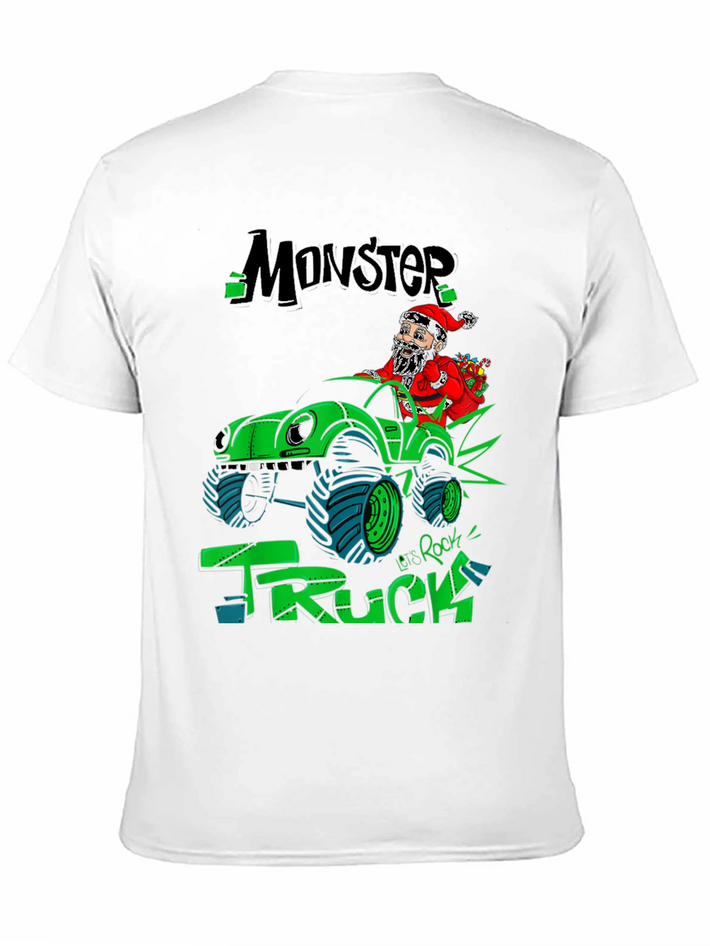 Monster Truck Santa T-Shirt - Lets Rock!