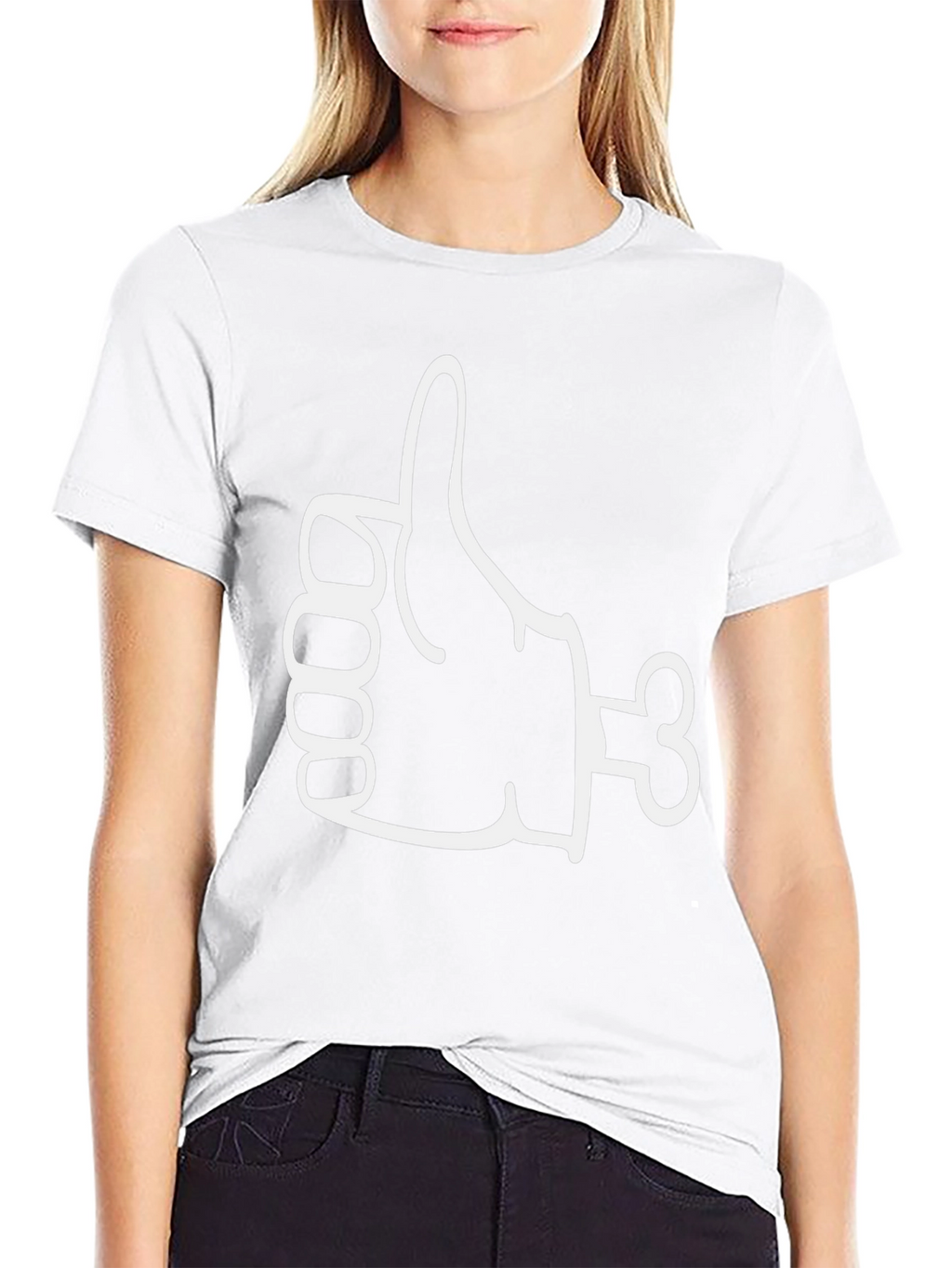 Funny Thumbs Up Bone Hand Graphic Tee - Black