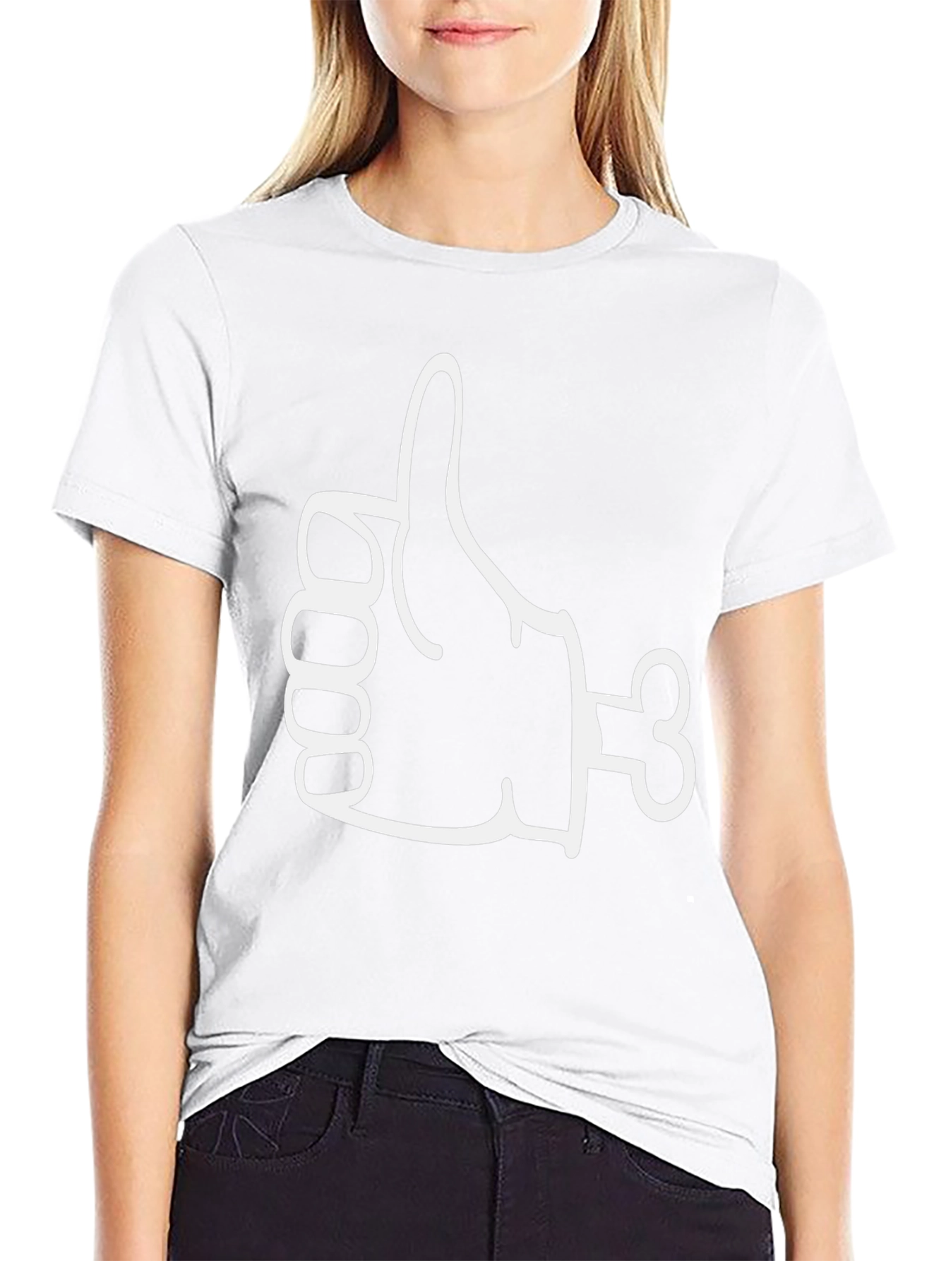Funny Thumbs Up Bone Hand Graphic Tee - Black