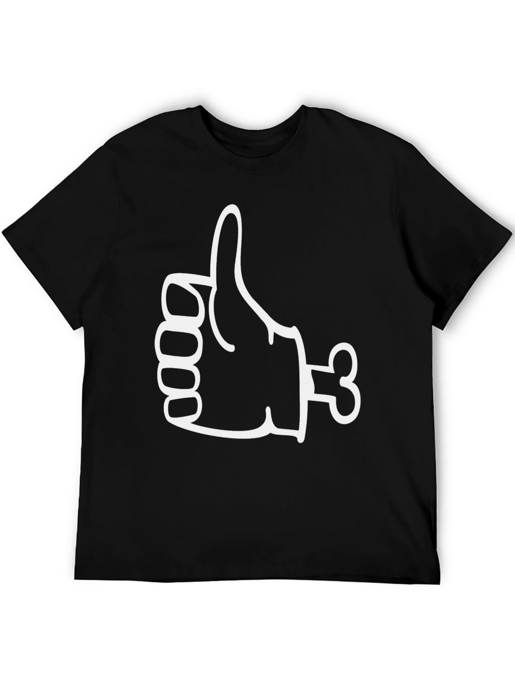Funny Thumbs Up Bone Hand Graphic Tee - Black