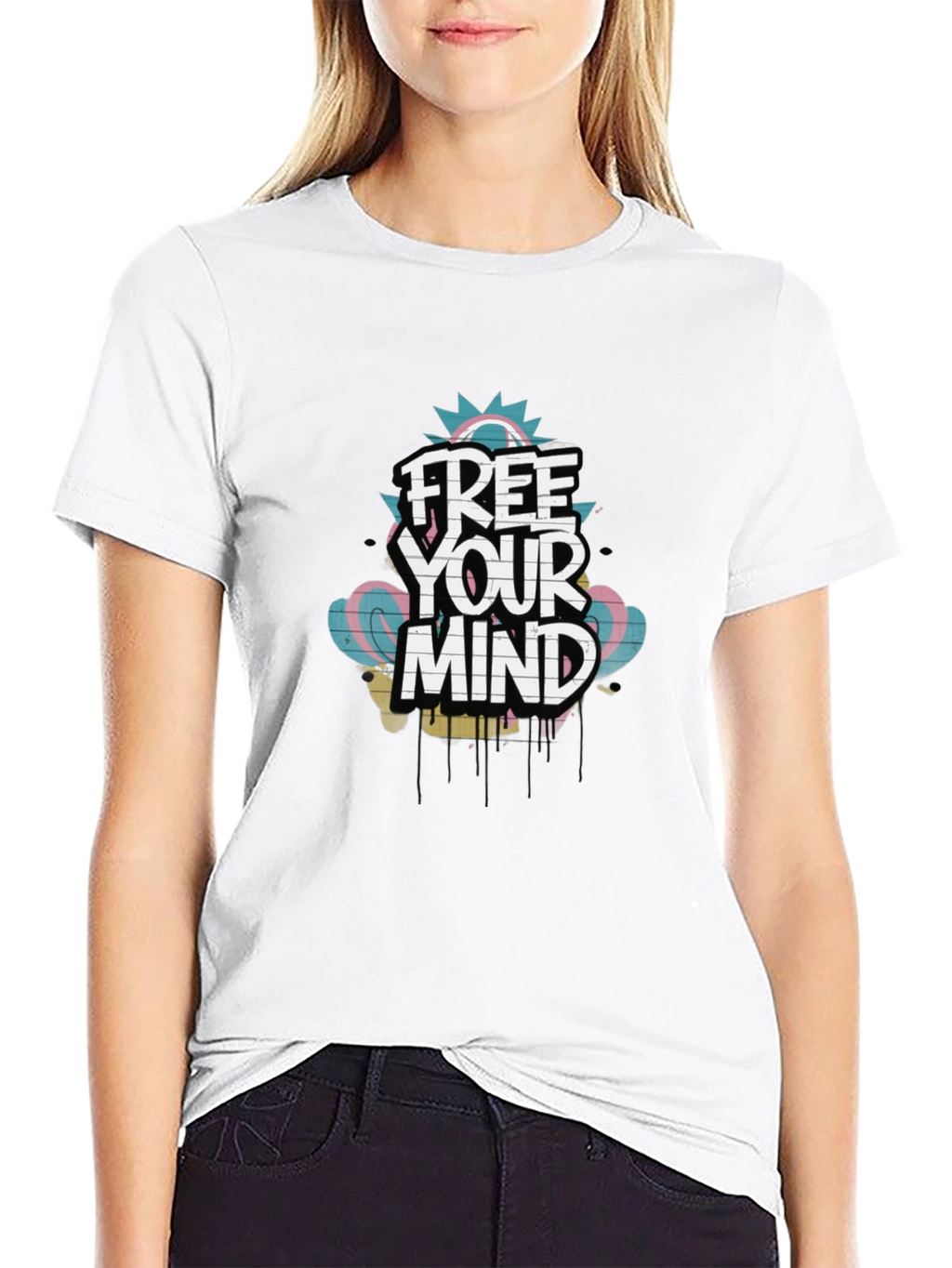 Free Your Mind Graphic Tee - Trendy Black T-Shirt