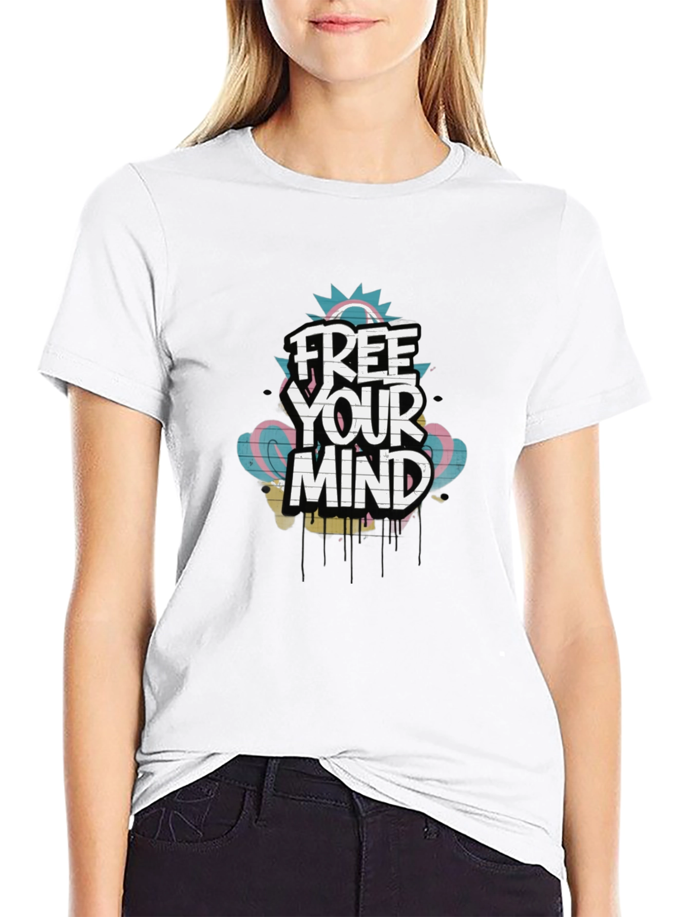 Free Your Mind Graphic Tee - Trendy Black T-Shirt