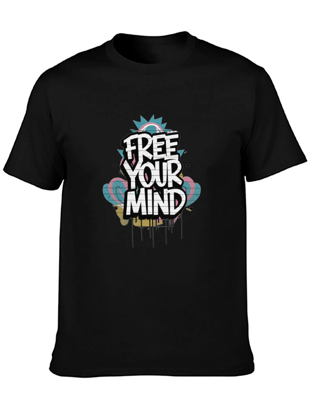 Free Your Mind Graphic Tee - Trendy Black T-Shirt