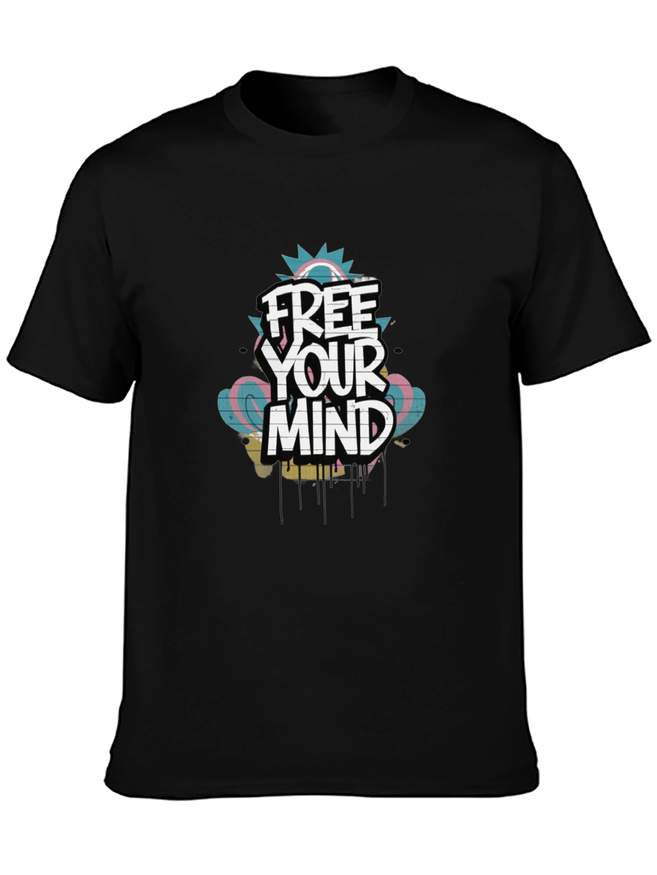 Free Your Mind Graphic Tee - Trendy Black T-Shirt