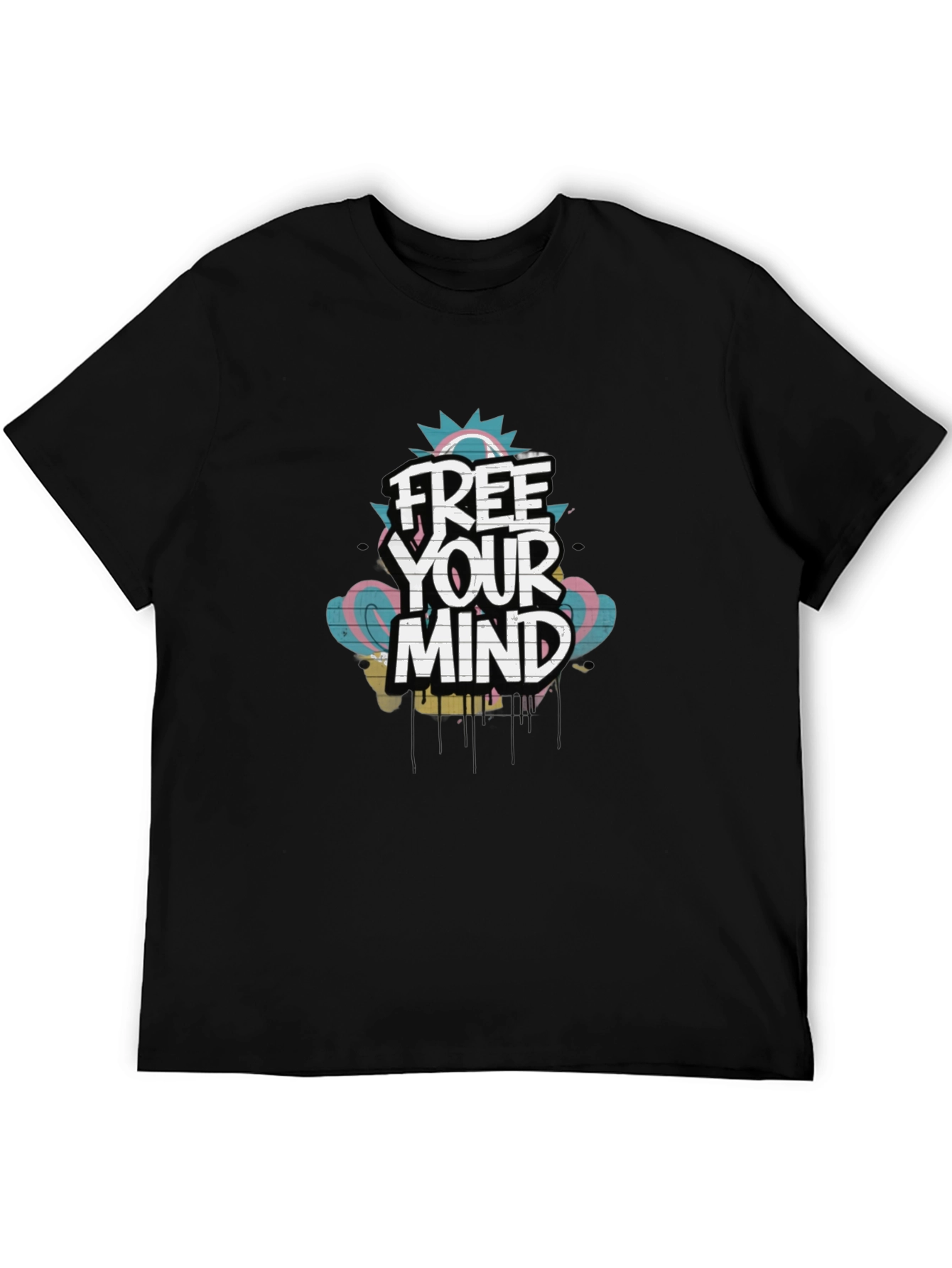 Free Your Mind Graphic Tee - Trendy Black T-Shirt