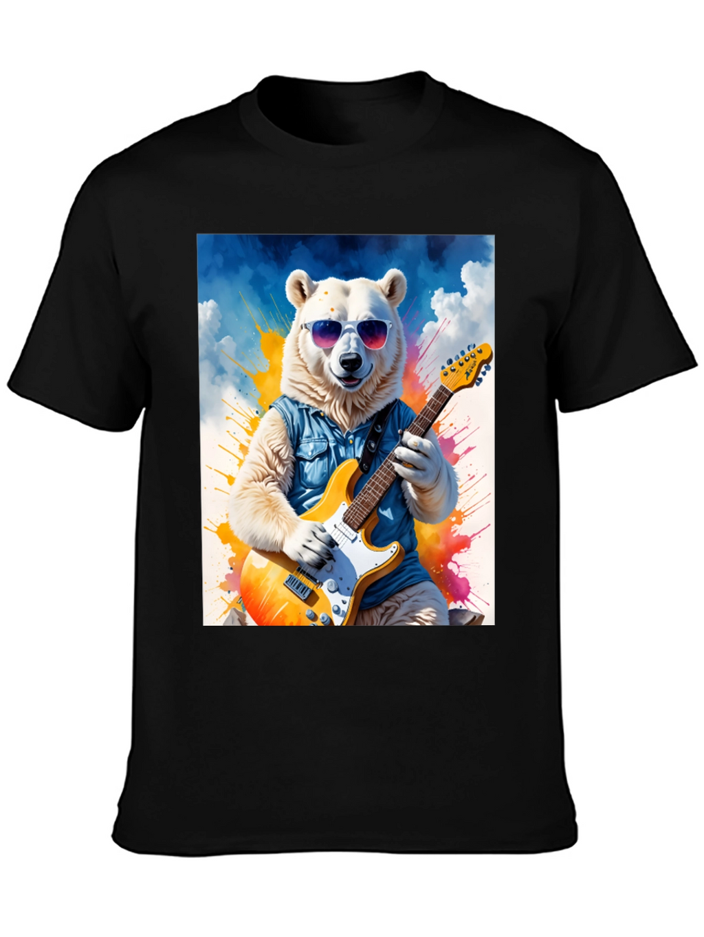Cool Bear Guitarist Graphic Tee