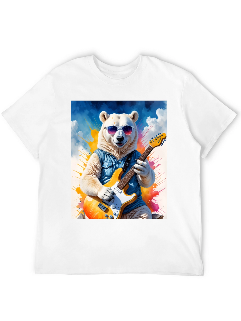 Cool Bear Guitarist Graphic Tee