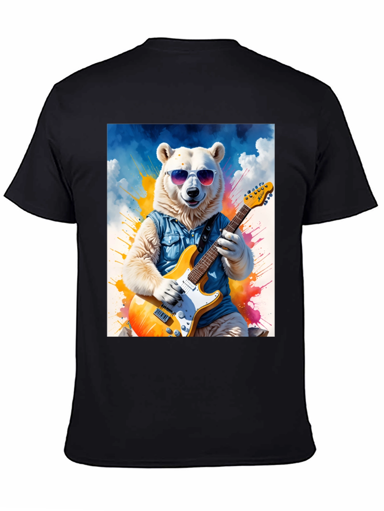 Cool Bear Guitarist Graphic Tee
