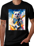 Cool Bear Guitarist Graphic Tee