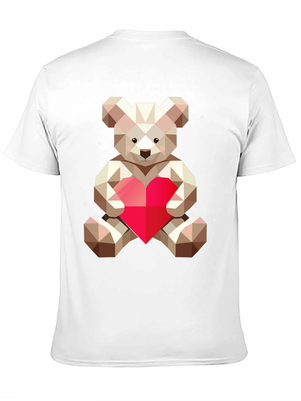 Geometric Teddy Bear Heart Graphic Tee