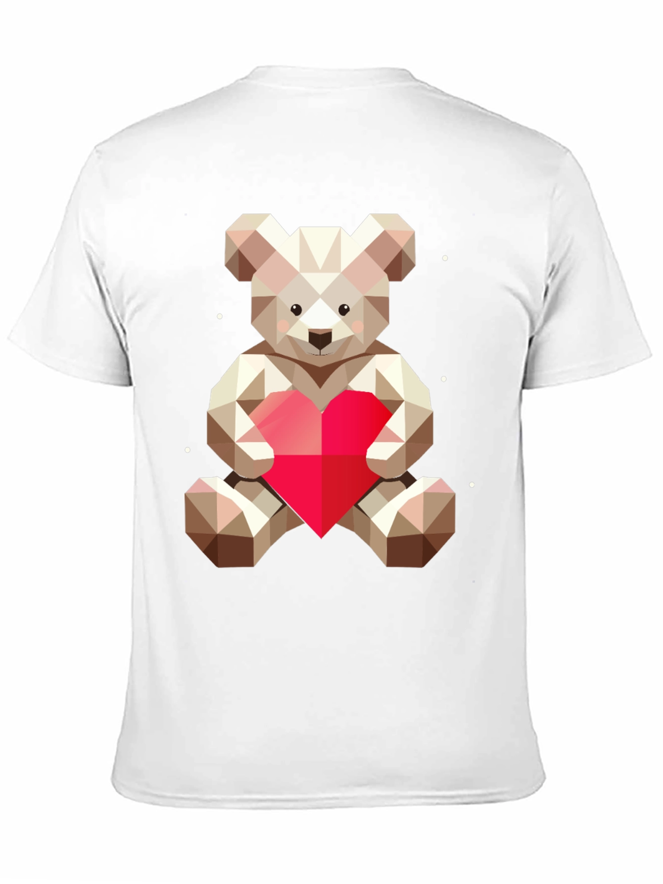 Geometric Teddy Bear Heart Graphic Tee