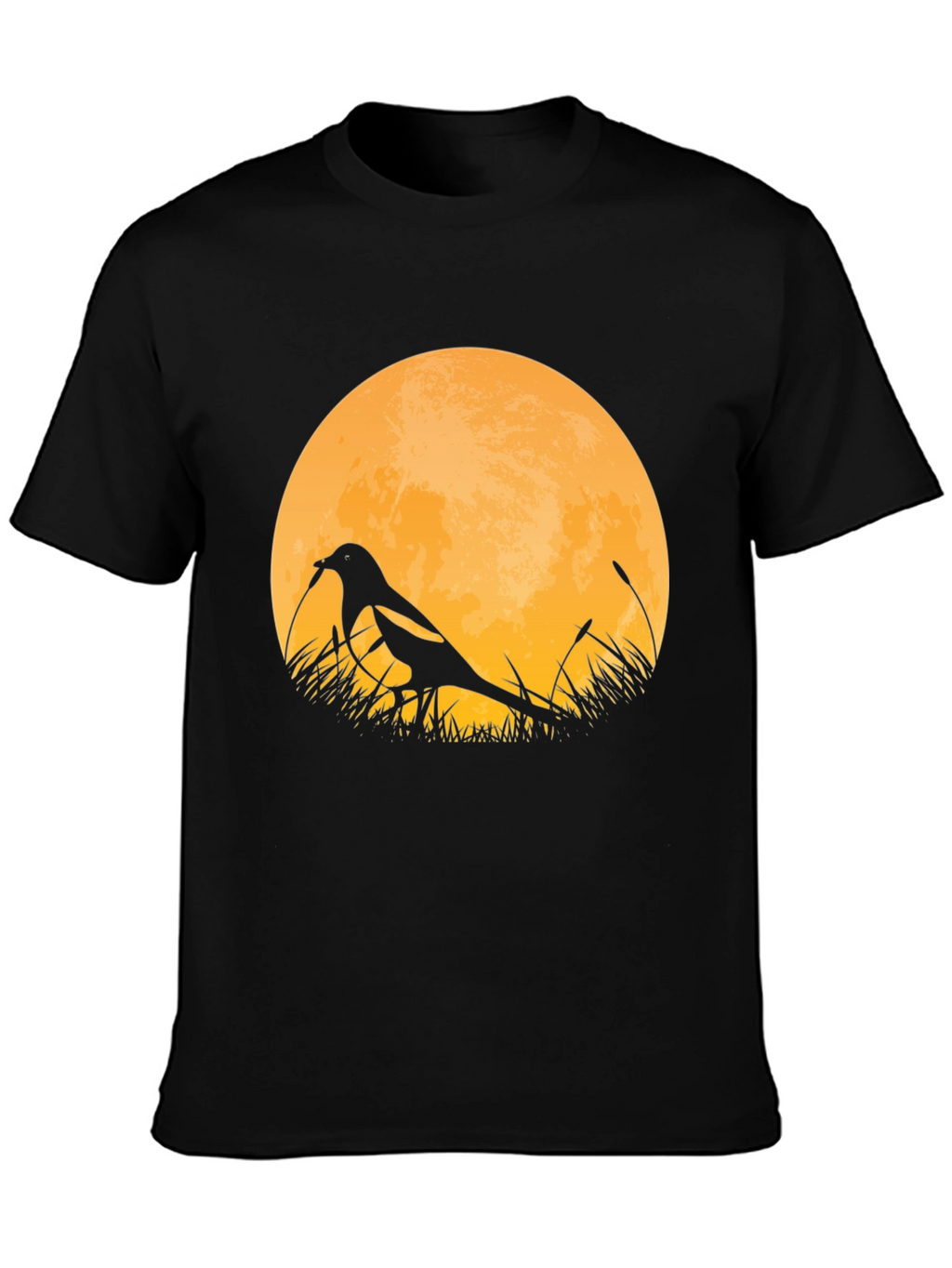 Bird Silhouette Moon Graphic T-Shirt