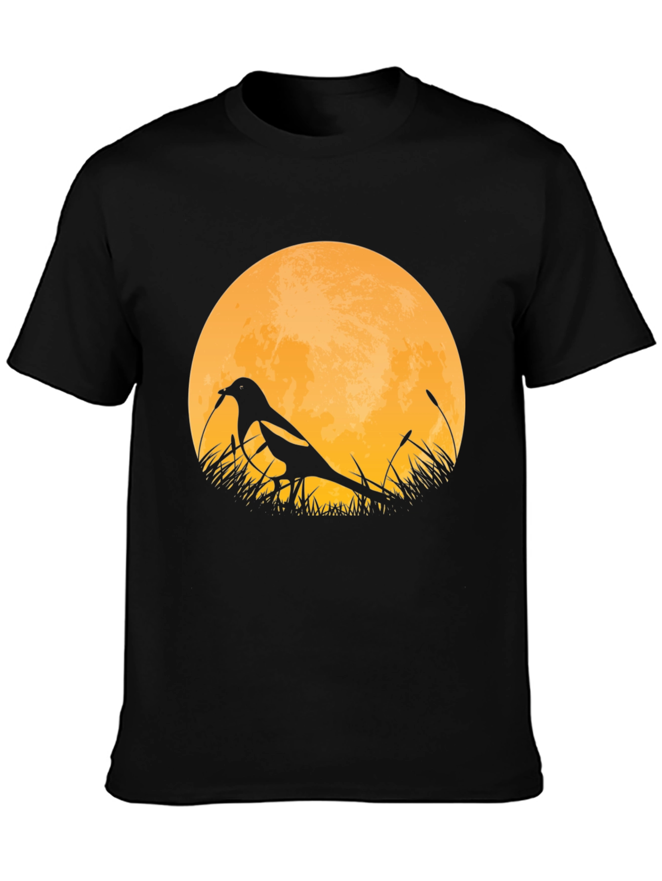 Bird Silhouette Moon Graphic T-Shirt
