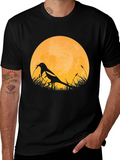 Bird Silhouette Moon Graphic T-Shirt