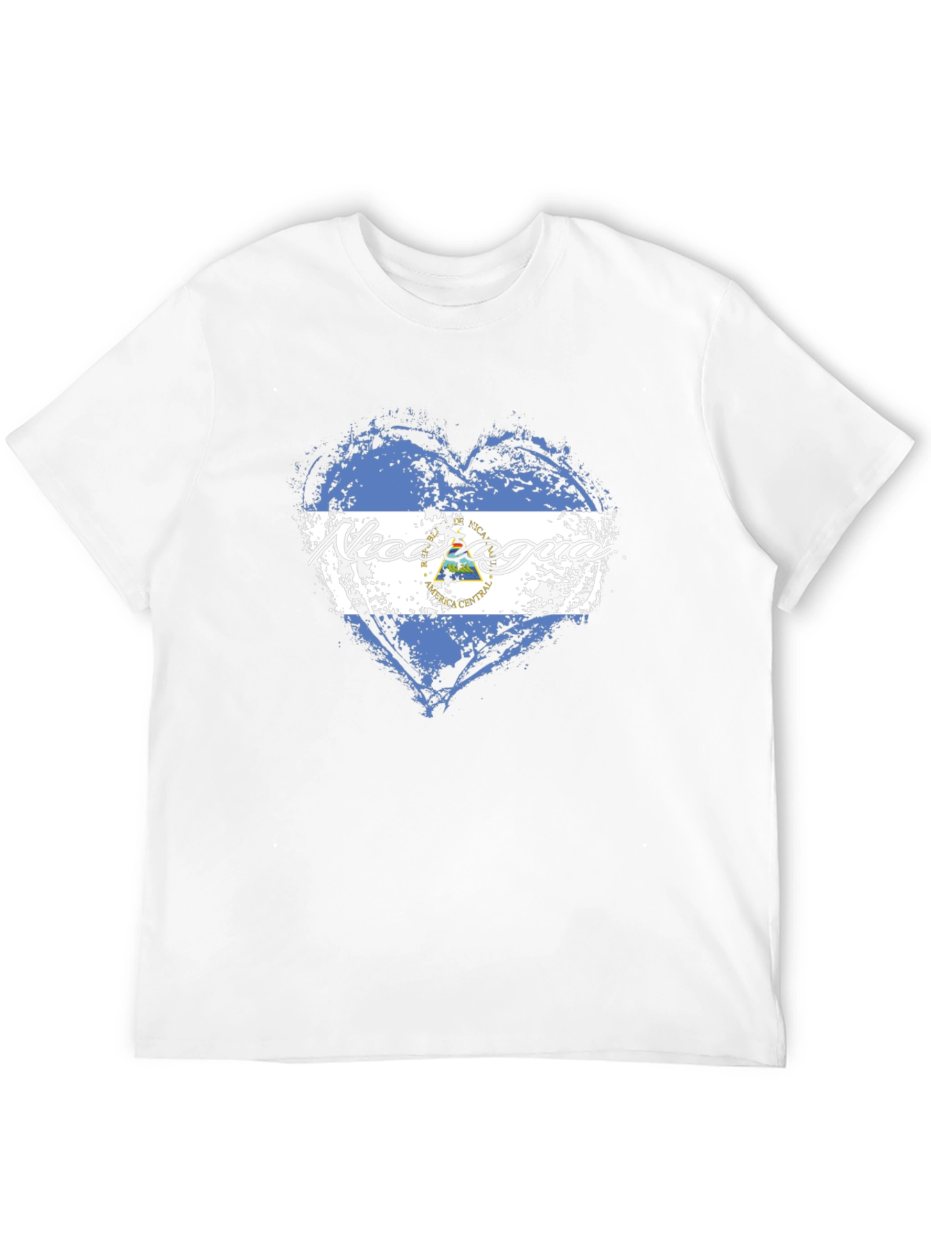 Nicaragua Flag Heart T-Shirt