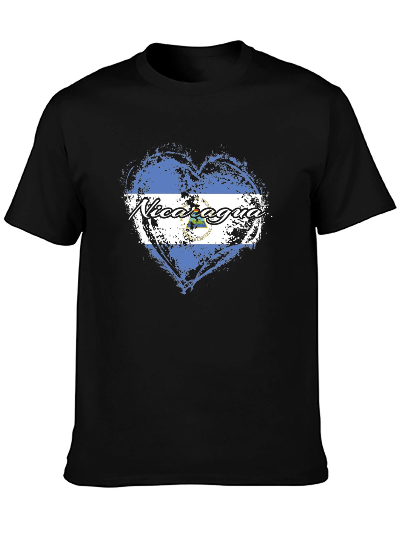 Nicaragua Flag Heart T-Shirt