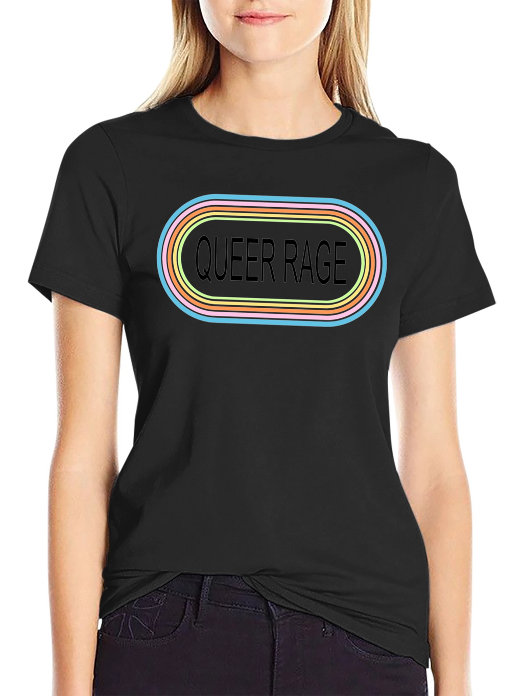 Queer Rage Graphic T-Shirt - Black Crew Neck Tee