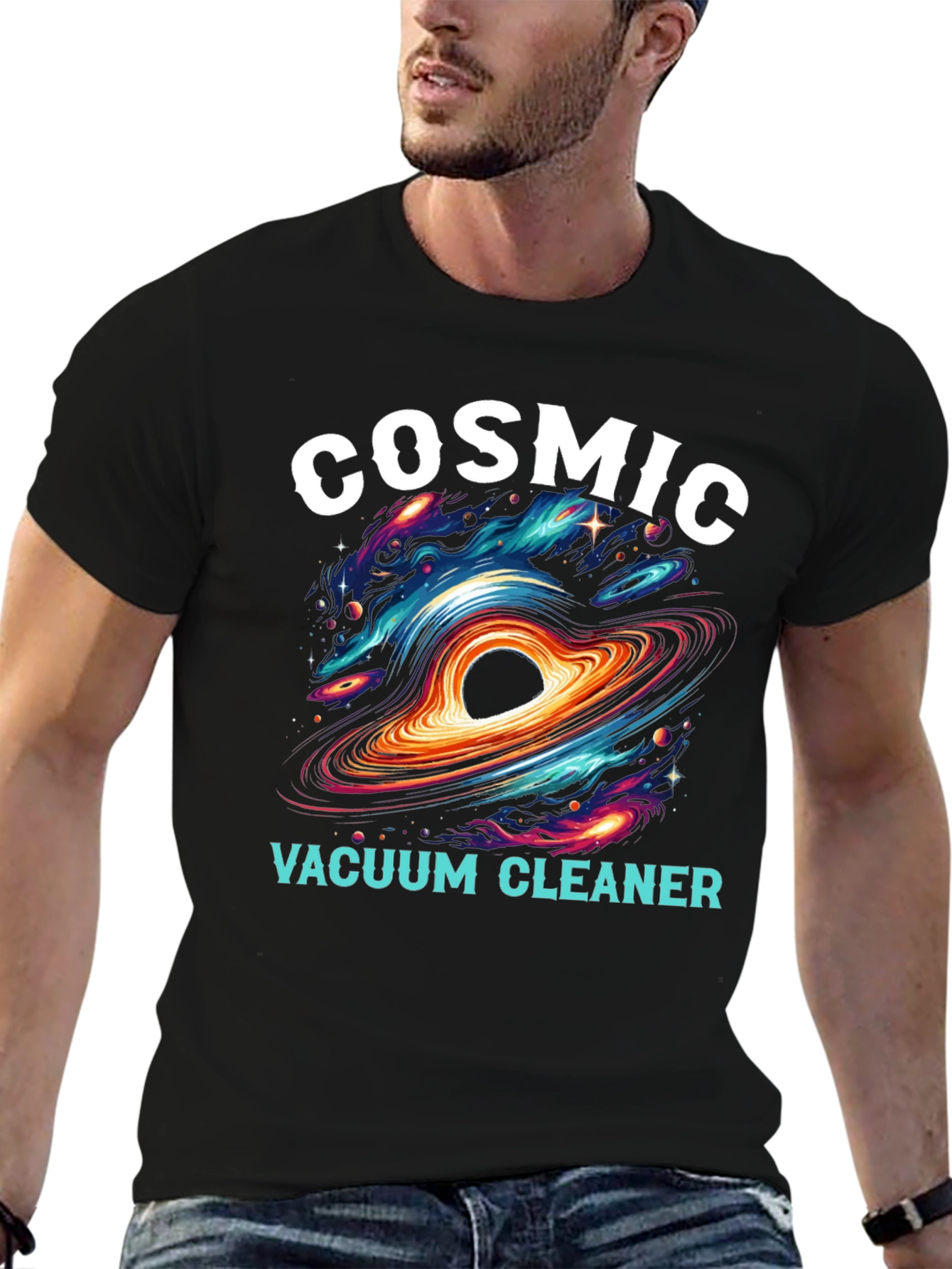 Cosmic Vacuum Cleaner Black T-Shirt