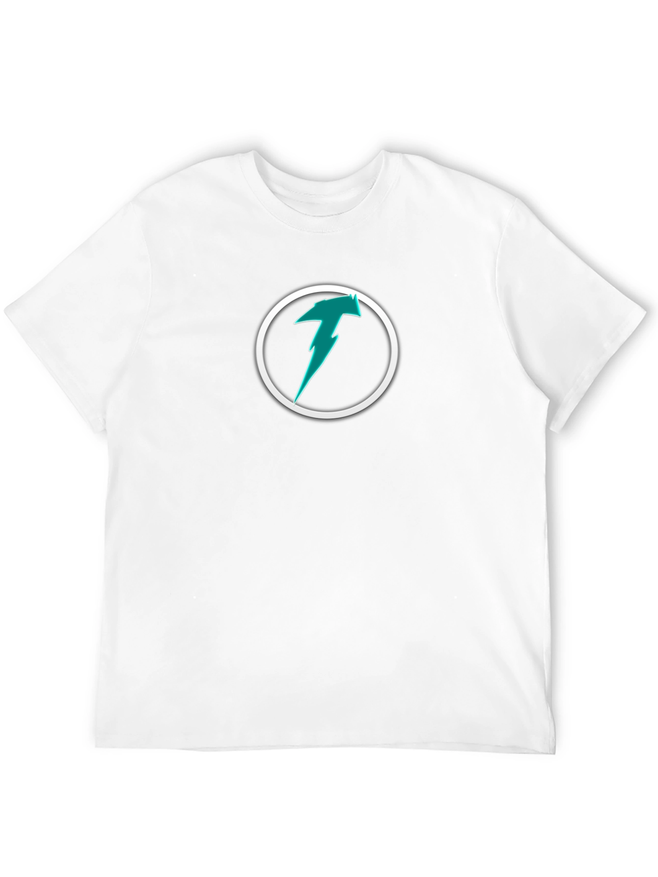 Teal Lightning Bolt Logo Black T-Shirt