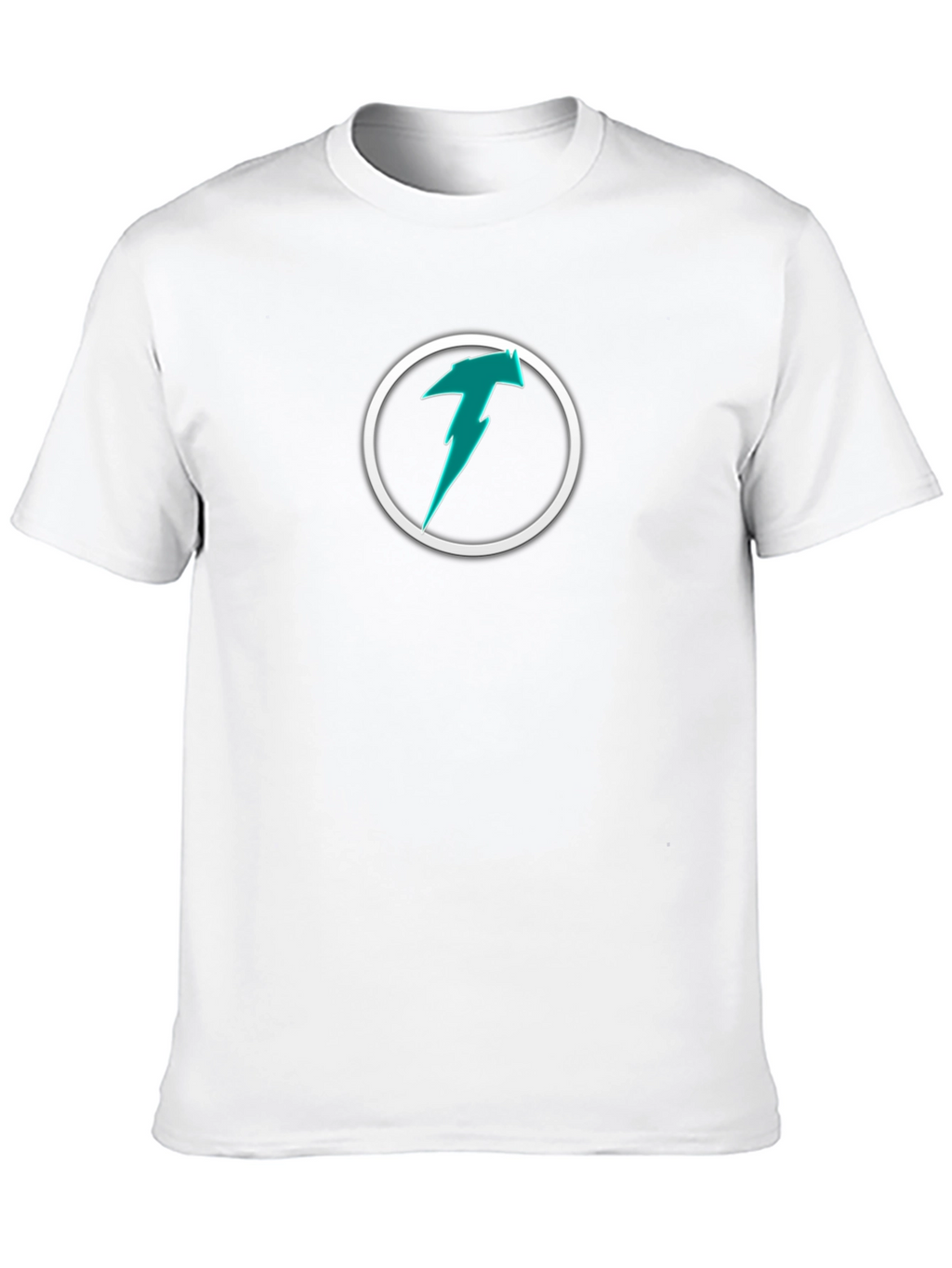 Teal Lightning Bolt Logo Black T-Shirt