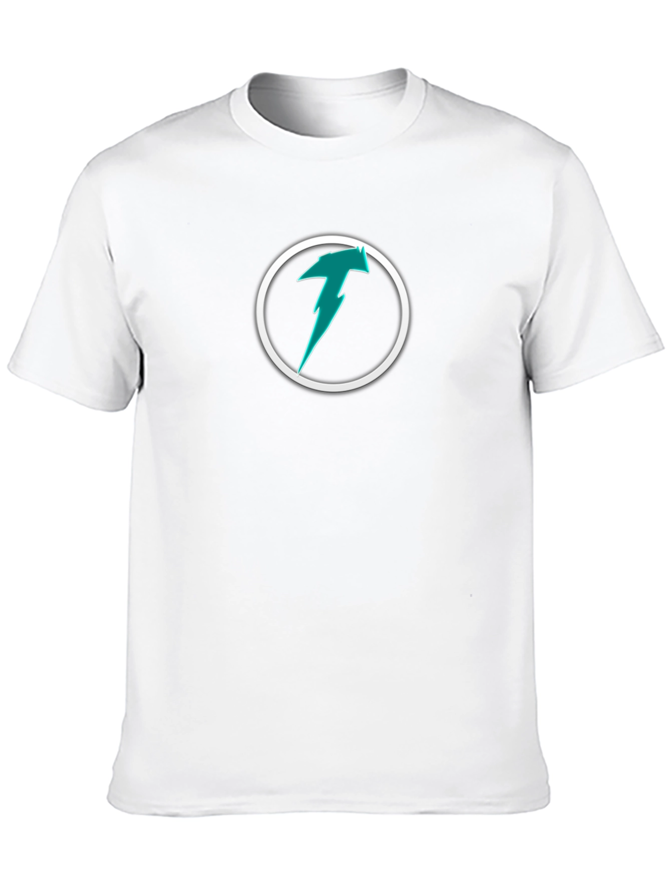Teal Lightning Bolt Logo Black T-Shirt