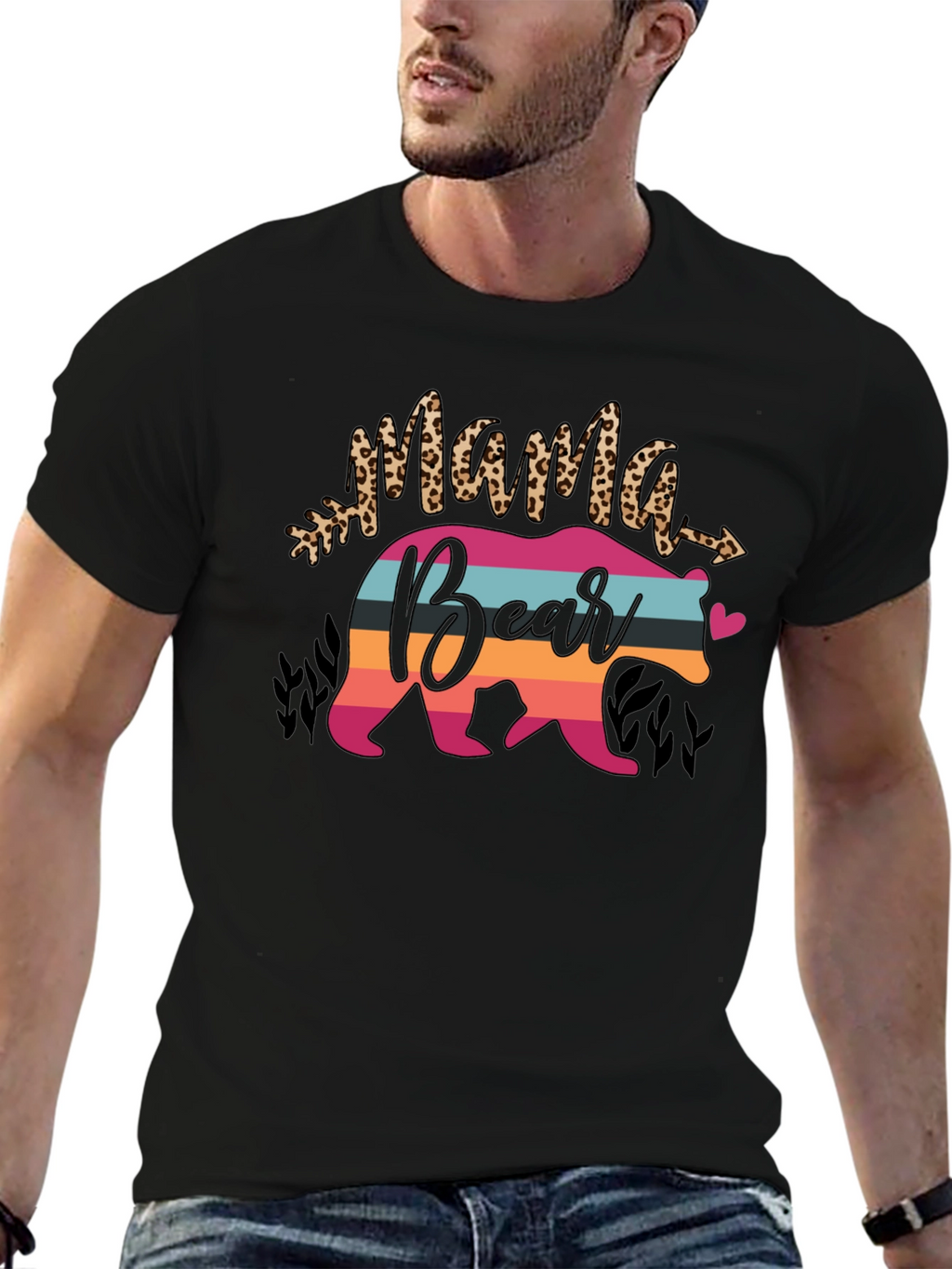 Mama Bear Graphic Tee - Black