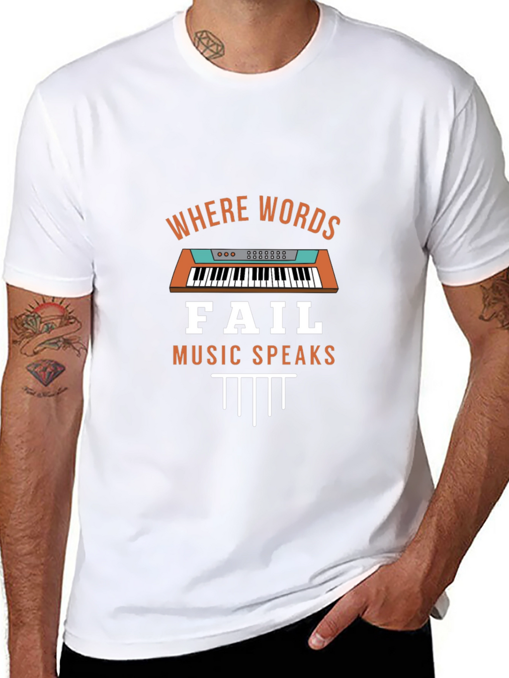 Music Speaks T-Shirt: Keyboard Graphic Tee
