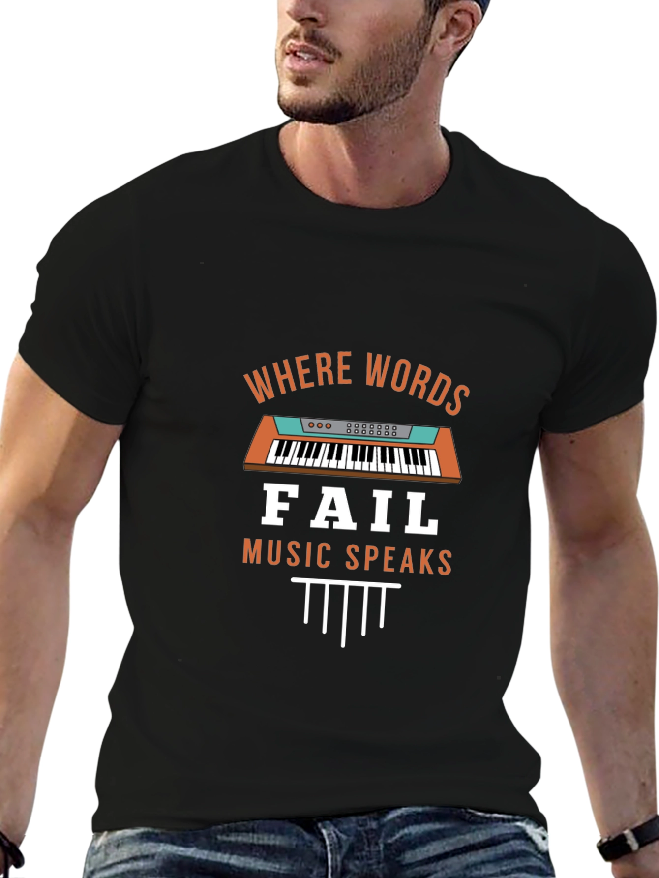 Music Speaks T-Shirt: Keyboard Graphic Tee